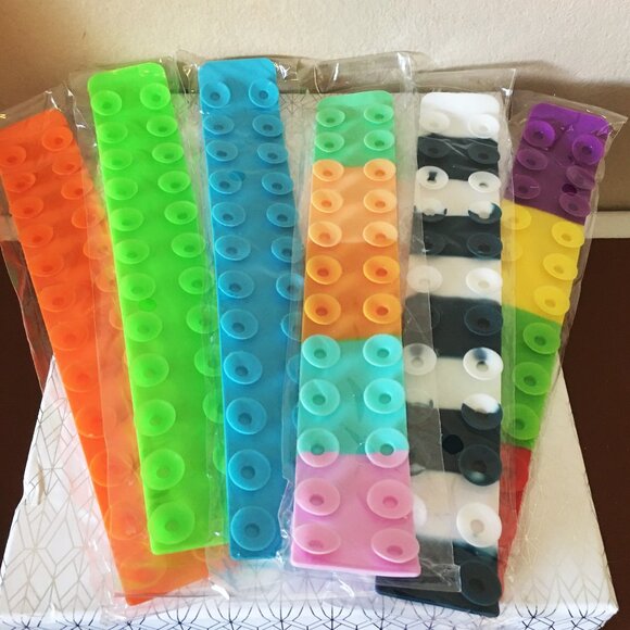 Suction Cup Square Pad Silicone Sheet Strips Set of 6  NEW IN PACKAGE - Picture 2 of 6